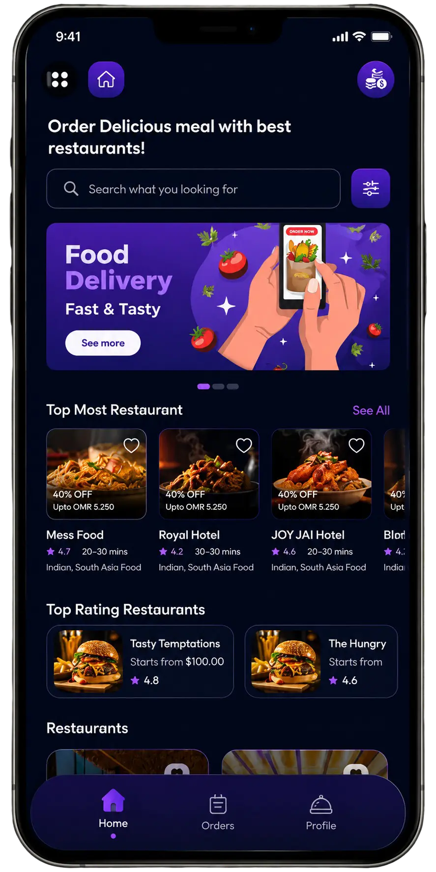 Food delivery app development
